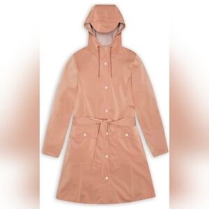RAINS, Curve Long Jacket, Coy, Size Small